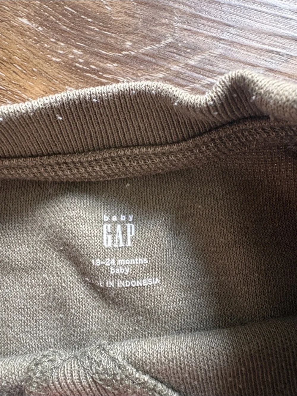 GAP Kids Olive Green Waffle Thermal Sweatshirt